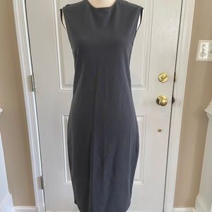 Vince Ribbed Pencil Midi Dress Gray Charcoal sz M